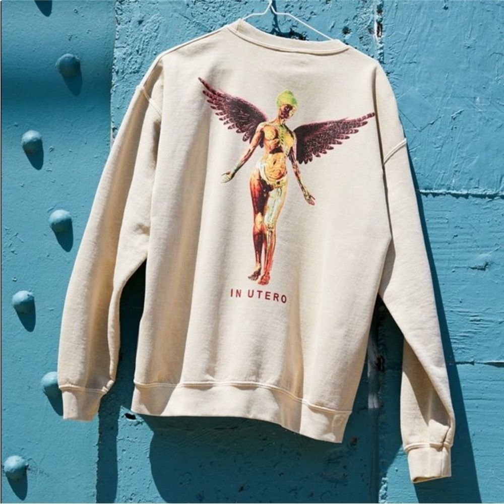 UO NIRVANA Unplugged In Utero Crew Neck  90s Grunge Sweater Sweatshirt Small
